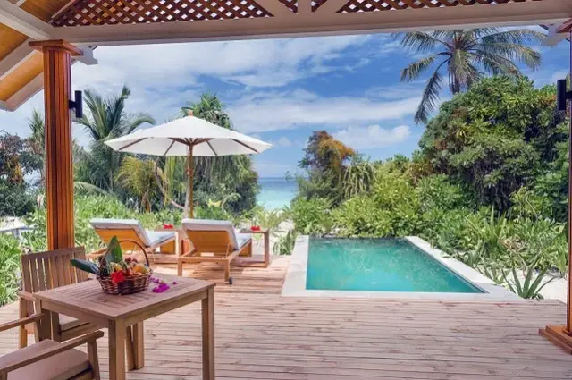 Beach Villa with Pool Exterior 